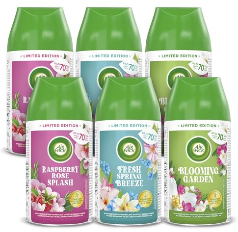 Air Wick Freshmatic Max – Nachfüller Set – Automatisches Raumspray – Raumduft Frühling – 6 x 250 ml Nachfüller