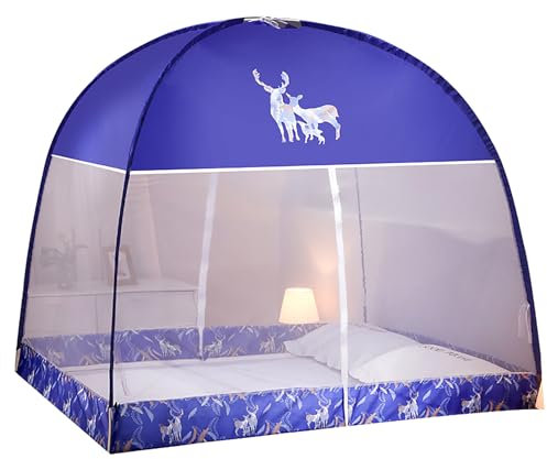 Moskitonetz-Bett, Camping, doppelt, tragbar, für Reisen, Zuhause, Anti-Moskito-Zelt, faltbar, Schlaf für Erwachsene mit Boden, C, 180 x 200 cm