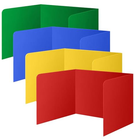 95sCloud-1 4 Stück Trennwand für Schreibtisch, Sichtschutz Schreibtisch,Faltbare Studienfass-Trennwand, Sichtschutz Schreibtischpanel Tischtrennwand Schreibtischteiler Schutzschirm für (One Size)