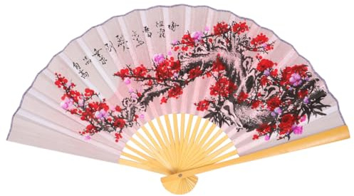 ABOOFAN Fächer Rave Klappbarer Wandventilator Aus Bambus Chinesischer Japanischer Traditioneller Fächer Wanddekoration Chinesische Traditionelle Malerei Für Performance-Tanz