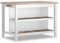 Statement Furniture Florence Breakfast Bar, Slatted Shelves, Hidden Tray, Chopping Board, Acacia Wood Top, Kitchen Island W126cm H91cm D78cm (white)