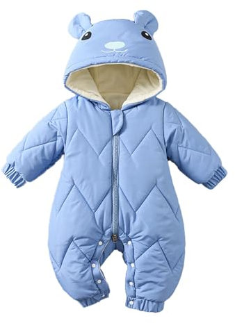 Generic Tuta da Orsetto per Neonato, Cappotto Invernale Caldo con Cappuccio, Tuta per Bambini e Bambine Salopette Neve 18 24 Mesi