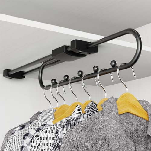 Reixuier Tringle Coulissante Penderie 45 cm,Porte Cintre Coulissant,éConomise de l'espace de Stockage,Adapté pour Organiser Les VêTements et Les Pantalons dans Les Placards et Les Zones de Rangement