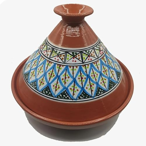 Tajine Pentola Terracotta Piatto Etnico Marocchino Tunisino, 32 cm