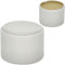HOMCOM Sitzhocker mit Stauraum Hocker mit Deckel, Runder Fußhocker Polsterhocker Couchtisch mit Cord-Optik 56 x 56 x 42 cm Cremeweiß