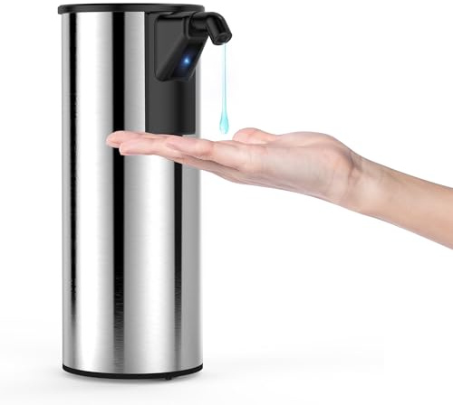 Seifenspender Automatisch Edelstahl mit Sensor Infrarot Seifenspender Elektrischer 350ml 4 Gänge Einstellbare Schalter Bewegungssensor IPX6 Wasserdicht für Küche & Bad