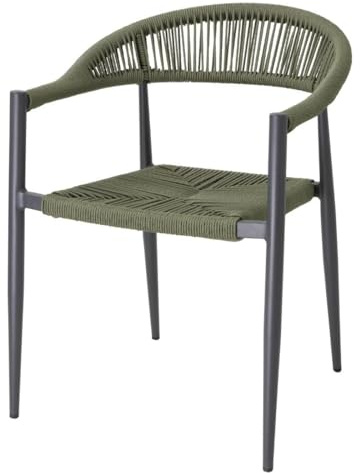 Bolero Eden PE Twist Rattan Outdoor Armchairs, Green (Pack of 4) | Commercial-grade construction resists weather damage; stackable design saves storage space in busy pub gardens and patios.