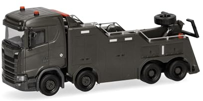 Herpa LKW Modell Scania CS 20 ND Empl Bison Bergefahrzeug Luxemburger Armee (Luxemburg), Miniatur im Maßstab 1:87, Sammlerstück, Made in Germany, Kunststoff, Schwarz