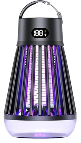Zappify 2.0 - Lampe Anti Moustique Portable & Rechargeable, Piège à Insectes 360° avec LED Puissantes, Étanche IPX5, pour Maison, Jardin, Camping, Voiture (Noir)