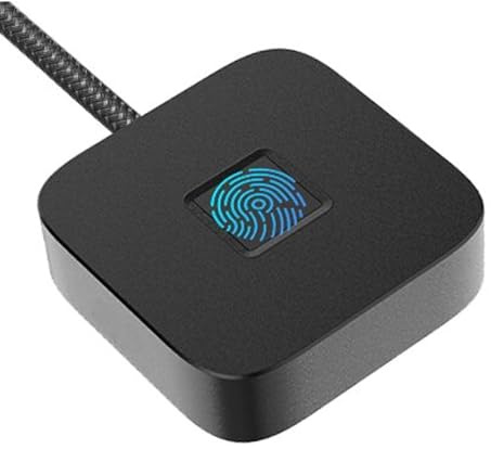 Fockety USB Fingerprint Reader, Fingerprint Scanner for Wins10 11, Wins Hello, 360-Degree Touch Speedy Matching Biometric, Fingerprint Logger with 5ft Cable, Auto Driver Setup (Black)