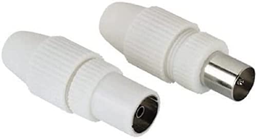 Hama Kit 2 Spine per Cavo Antenna, Coassiale Maschio e Femmina, Bianco