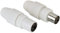 Hama Kit 2 Spine per Cavo Antenna, Coassiale Maschio e Femmina, Bianco