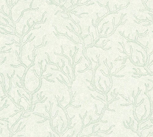 A.S. Création VERSACE WALLPAPER Vliestapete Les Etoiles de la Mer Luxustapete mit Korallen und Muscheln 10,05 m x 0,70 m grün metallic Made in Germany 344973 34497-3