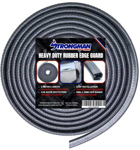 Strongman Tools | 5 Meters / 16.4 Foot | U Shape Rubber Seal Trim Protector Strip & Window and Door Edge Guard | Weather Proofing for your Car, Van, Caravan and Boat