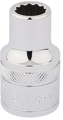 Draper 33599 1/2-Inch Square Drive Polished Chrome Imperial Socket, 3/8-Inch Size