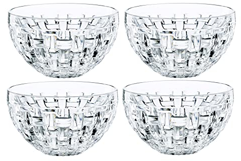 Nachtmann Dipschalen Ø 9,8 cm, 4 Stück, Bossa Nova, 101322, Snackschalen aus Kristallglas, Servierschalen spülmaschinenfest