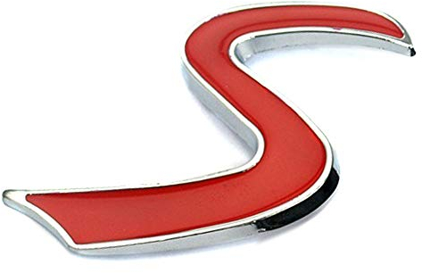 MOOSUNGEEK: S Auto-Emblem, Mini-Auto-Kühlergrill-Emblem für Mini Cooper S JCW, mit Beschlägen