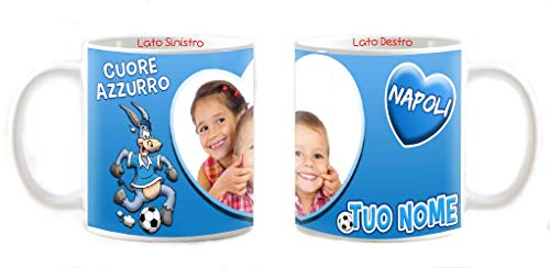 csm informatica Tazza Mug Napoli Personalizzabile Cuore azzurro con mascotte