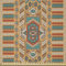 ABAKUHAUS aztekisch Stoff als Meterware, Bohemian Pattern, Microfaser Stoff für Dekoratives Basteln, 1M (230x100cm), Aprikose Orange und Teal
