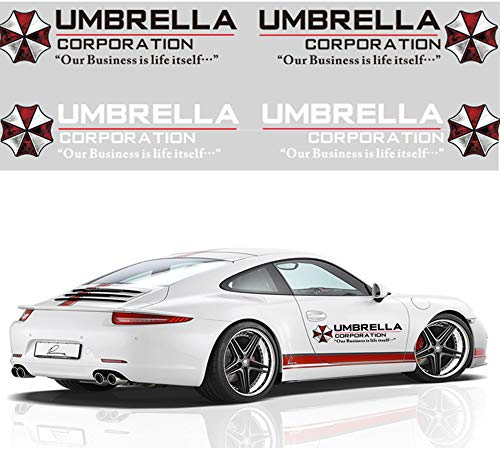 Auto-modifizierten Auto Aufkleber Resident Evil Cartoon Reflective Regenschirm-Aufkleber auf beiden Seiten der Off-Road-Tür Autotür Anwendbar auf den Körper hinten Windschutzscheibe 70cm,Schwarz