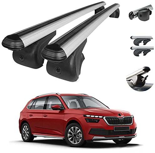 Dachträger für Skoda Kamiq 2019-2025 Gepäckträger Grundträger Aluminium Grau 2X