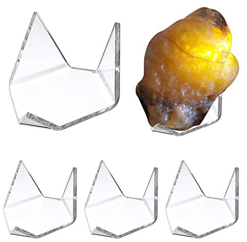 SUMNACON 5 x dreieckige transparente Acryl-Ausstellungsständer, Halter, Geode, Stein, Mineralachat, Fossilien-Koralle, groß