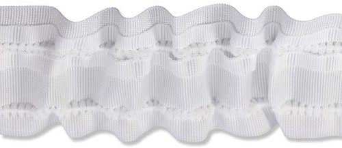 Interdeco Gardinenband/Kräuselband Universal Weiß, 50 mm für Gardinen, 10 Meter