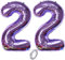 Hopewey: 2 Stück lila 40 Zoll Riese Zahlballon 22, ideal für Geburtstag, Deko für Frauen (22. Geburtstag, unisex)