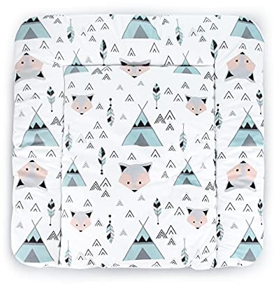 Balbina Wickelunterlage Wasserdicht Wickeltischauflage Wickelauflage baumwolle 70x70 Fuchs Tipi Mint