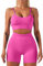 HANERDUN Damen Sportanzüge 2 Stücke Nahtlose Outfit Traingsanzug Jogginganzug Tiefem V und Leggings Bekleidungssets Yoga Outfit Freizeitanzug Sportswear