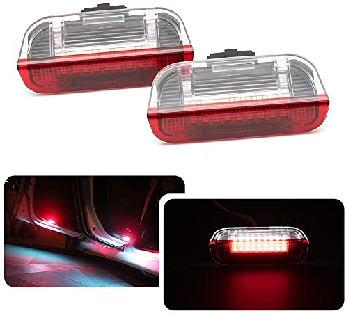 Weiße und rote LED-Vordertürbeleuchtung für VW Golf MK5 MK6 MK7 T/iguan P/assat B6 B7 B8 Touran S/cirocco Touareg Sharan J/etta Skoda Superb LED-Türstufe Sicherheit Willkommen Lampen