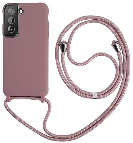 Keteen Handyband hülle für Samsung Galaxy S22 Plus Handyhülle mit Band Slim Silikon Schutzhülle mit Abnehmbar Kordel Stossfest Bumper Cover zum Umhängen Necklace hülle Galaxy S22 Plus-Pink