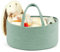 Maliton Wickeltisch Organizer，Baby Organizer Korb，Aufbewahrungskorb für den Wickeltisch，Windel Caddy mit Fächern & Griffen，Grün