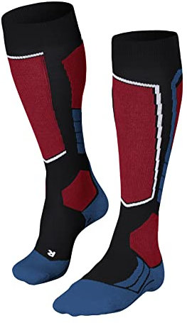 FALKE Herren Skisocken SK2 Intermediate M KH Wolle Funktionsmaterial warm dick 1 Paar, Schwarz (Black 3006), 44-45