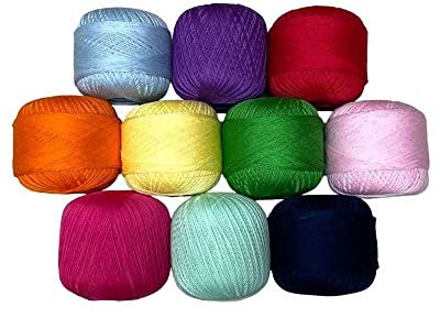 TOMASELLI MERCERIA 10 Gomitoli n.12 Filo di Scozia Uncinetto Cotone Colori Assortiti 100 gr