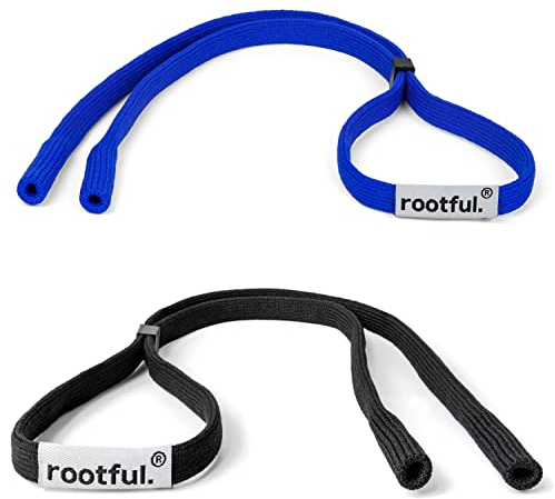 rootful.® Cinturino per occhiali sportivi | Cordino per occhiali ad alte prestazioni per occhiali sportivi e da sole | Massima protezione durante le attività | Panno per la pulizia incluso | 2 pezzi