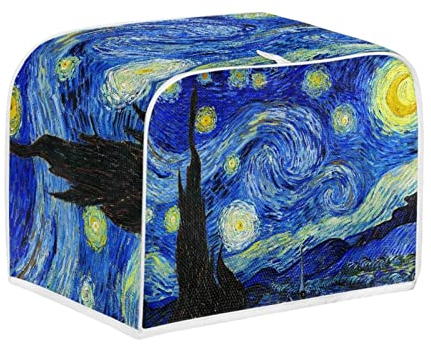 Kuiaobaty Starry Night 2 Slice Toaster Cover, Van Gogh Art Bread Maker Cover Dustproof Caps for Two Slice Toaster Kitchen Appliance