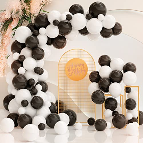Luftballon Girlande Schwarz Weiß SKYIOL Ballon Girlande Set 120 Stück Matte Schwarze Weiße Latex Ballons Helium Luftballons für Geburtstag Hochzeit Baby Shower Abschluss Party Dekorationen