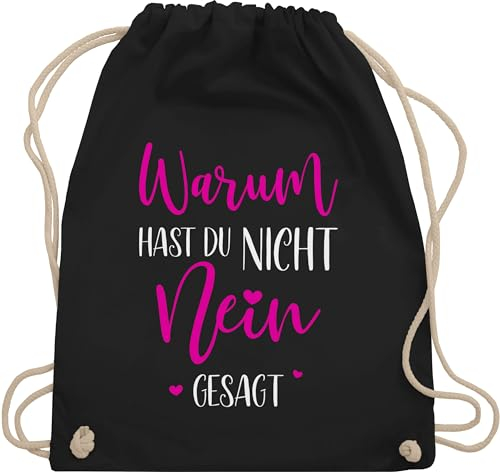 Turnbeutel Rucksack - Party Outfit - Warum hast du nicht nein gesagt I Schlager Geschenk Schlagerfans - Unisize - Schwarz - beutel schlagerparty stoffrucksack schlagernacht stoffbeutel malle