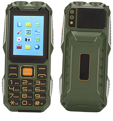 Zunate 2G Unlocked Rugged Phone, Seniors Cell Phone with 2.4in Screen, 1.3MP Camera, SOS Button, Family Numbers, FM Radio, 3000mAh Batery (Green)