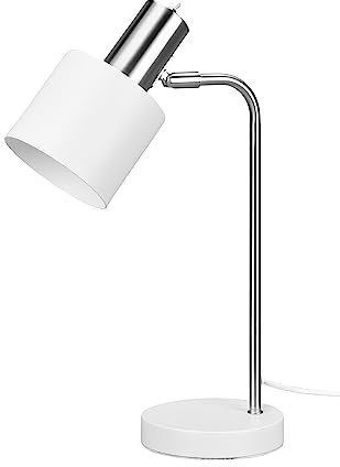 Reality Leuchten Tischleuchte Adam R51041031, Metall Nickel/Weiß matt, exkl. 1x E27
