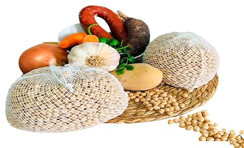 Lot de sacs de cuisson pour légumes 1,5 kg | Nylon 100 % pur | Convient à tous types de légumineuses à mettre dans l'autocuiseur