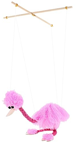 ifundom Marionetten-Strauß-Spielzeug Flamingo-Puppen Handmarionetten-Puppe Handgefertigte Marionetten Schnur-Tierpuppe Interaktives Eltern-Kind-Spielzeug Rosa