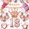 Waziwe 18. Geburtstag Deko, Deko 18. Geburtstag Mädchen, 18. Geburtstagsballons in Verschiedenen Formen und Farben, Geburtstagsbanner und Tischdeko Machen Ihren Tag Unvergesslich
