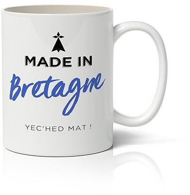 CADEAUX.COM - Mug Personnalisé Made In Bretagne- Mug Céramique - Tasse Personnalisable - Résiste Au Micro Ondes et Lave Vaisselle - Idée Cadeau Original- Cadeau Homme - Idée Cadeau Femme