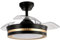ABRILA - Ventilador DC VIPER | Color Negro/Color Oro con tres Aspas Desplegables | Ventilador 6 Velocidades Ajustables | con 3 Temperaturas de Luz | Mando a Distancia Incluido