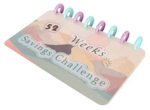 Geldsparendes Flipchart, 52 Wochen, 21,6 Cm Lang, 14,4 Cm Breit, Wiederverwendbar, Niedlicher Sparordner Kinder, Erwachsene, Familie, Schule