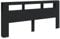 vidaXL Tête de Lit à LED, Panneau avec Rangement, Accessoire de Lit, Tête de Cadre de Lit Chambre, Noir 220x18,5x103,5 cm Bois d'Ingénierie