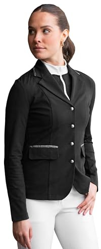HORZE Nova Womens Equestrian Show Coat | Horse Riding Competition Jacket - Black - 12