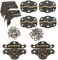2 Sets Antike Dekorative Haspe, Scharniere Klein Retro Haspen Riegel, dekorativer Holzschmuck, Vintage Scharnier mit 4 Stück Butterfly Scharniere und 16 Stück dekorative Box-Ecken, mit 72 Schrauben
